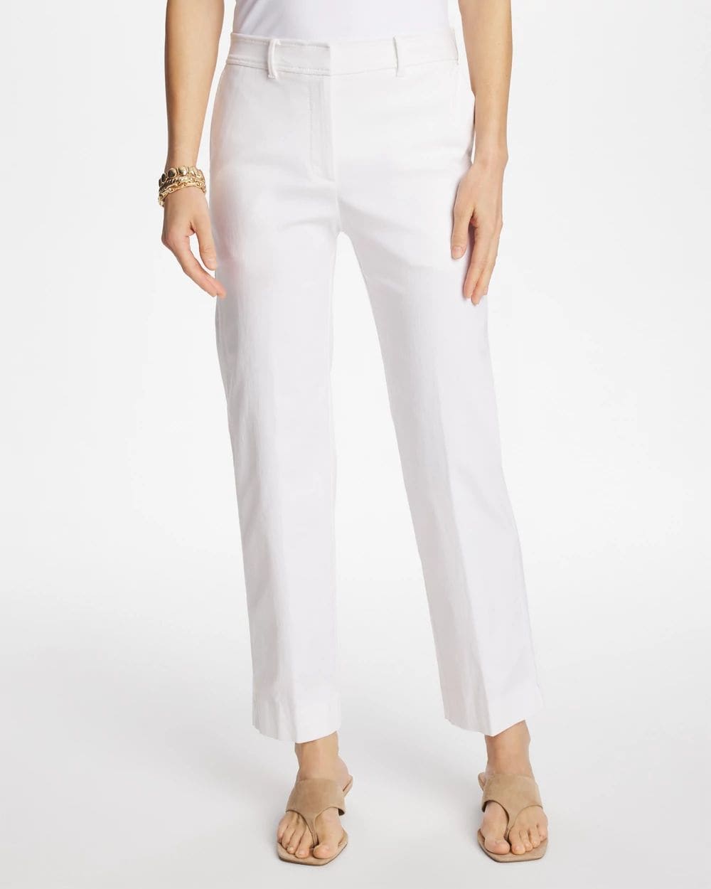 パンツ wjk easy cropped pants beige L Emme Fly Front Straight Crop Pants | Chico's